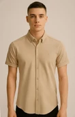 Cafes Erkek Pamuklu Yazlık Kısa Kollu Gömlek 7349 thumbnail 1
