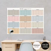 Amerikan Standardı 2025 -2026 Akademik Duvar Takvimi, TEMMUZ Başlangıçlı, PAZAR Günü Başlangıçlı 2025 -2026 Akademik Tak thumbnail 1