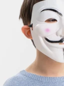Beyaz Renk Pembe Yanaklı İthal V For Vendetta Maskesi - 2
