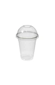 Plastik Milkshake Bardağı 100'lü Kapaklı İçecek Şeffaf Meşrubat Bardağı Cup 350 Cc(ml) - 2