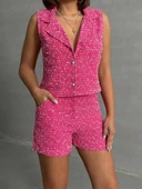 Yelekli şort takım pembe thumbnail 1
