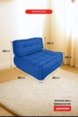 Xpermate DuoFlex Sırtlı Minder Koltuk İskandinav Tarzı Ergonomik  Sırtlıklı Oturma Minderi 80x80x30 Mavi thumbnail 2