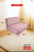 Xpermate DuoFlex Sırtlı Minder Koltuk İskandinav Tarzı Ergonomik  Sırtlıklı Oturma Minderi 80x80x30 Pembe thumbnail 2