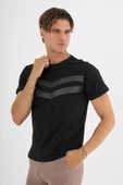 Erkek Siyah Baskılı %100 Pamuklu Standart Kalıp T-Shirt - 8