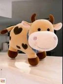 Kalpli Sevimli İnek 30 cm Peluş Uyku Arkadaşı ve Oyuncak Hediyelik - 1