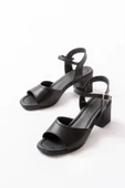 K-13 Siyah Günlük  Topuklu Kadın Sandalet thumbnail 3