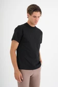 Erkek Siyah %100 Pamuklu Standart Kalıp T-sihrt - 5