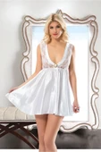 Beyaz Dantelli Saten Gecelik - M-395 - 5