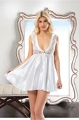 Beyaz Dantelli Saten Gecelik - M-395 - 1