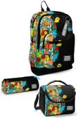 Coral High Kids Siyah Karikatür Desenli 3'lü Okul Çanta Seti SET0123774 - Erkek - 1