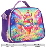 Kaukko Kids Kız Çocuk Isı Yalıtımlı Okul/Piknik Beslenme Çantası (Dondurma) L7251 - 3