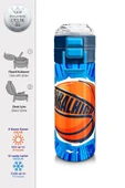 Coral High 500 ml Lacivert Mavi Basketbol Desenli - Erkek Çocuk Paslanmaz Çelik Okul Termosu/Suluk/Matara thumbnail 2