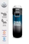 Coral High 500 ml Erkek Çocuk Pipetli Termos/Matara - Nefti Gri Renk Geçişli - Çift Kullanım Özelliği thumbnail 2