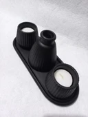 PAMPAS VAZOLU TABAKLI İKİLİ TEALİGHT MUMLUK SET SİYAH thumbnail 4