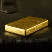 Kuboy Vintage Çakmak Benzinli Slim Çakmak Antik Altın Renk thumbnail 3