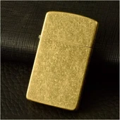 Kuboy Vintage Çakmak Benzinli Slim Çakmak Antik Altın Renk thumbnail 4