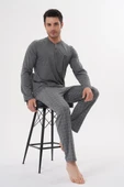 Mecit 2982 Erkek Füme Büyük Beden Uzun Kollu Pijama Takımı thumbnail 1