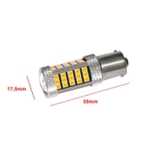 Premium Serisi Profesyonel P21W 1156 15W Tek Duy Led Ampul Turuncu Mercekli Ultra Parlak thumbnail 2