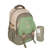 Relaxion Yeni Sezon Kalemlikli Yeşil-Pembe İthal Premium Okul Sırt Çanta 1511 - 1