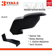 Peugeot 206 2008 Delmesiz Çelik Ayaklı Siyah Kolçak Kol Dayama thumbnail 2