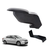 Citroen C-Elysee 2014 Delmesiz Çelik Ayaklı Siyah Kolçak Kol Dayama thumbnail 1