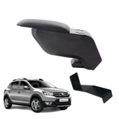 Dacia Sandero Stepway 2013 Delmesiz Çelik Ayaklı Siyah Kolçak Kol Dayama thumbnail 1