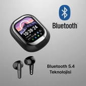 QASUL Kişiselleştirilebilir LED Ekran Renkli Dokunmatik Ekranlı Kablosuz Bluetooth Kulaklıkv thumbnail 5