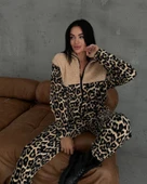 Kadın 3 Iplik Kumaş Leopar Desenli Ikili Takım thumbnail 8