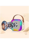 Karaoke Kablosuz Hoparlör Mikrofonlu Rgb Işıklı Bluetooth Speaker Tf Kart/usb Beyaz thumbnail 3