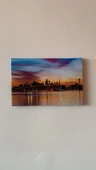Günbatımı Şehir Ve Köprü Manzaralı Natürel Tasarım Ahşap Çerçeve Ev İşyeri Duvar Kanvas Tablo SHR2 thumbnail 5