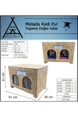 MELADA Kedi Evi Dış Ortam Uygun Ahşap Kedi Evi Double OSB Minderli 61x41x36 cm - 4