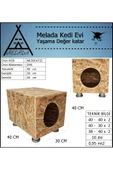 MELADA Kedi Evi Dış Ortam Uygun Ahşap Kedi Evi OSB Plastik Ayak 40x40x30 cm - 5