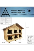 MELADA Kedi Evi Dış Ortam Uygun Ahşap Kedi Evi OSB 100X95X50 cm - 3