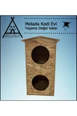 MELADA Kedi Evi Dış Ortam Uygun Ahşap Kedi Evi Dublex OSB 66x39x32 cm - 1