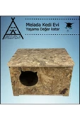 MELADA Kedi Evi Dış Ortam Uygun Ahşap Kedi Evi OSB 50x45x34 cm - 5