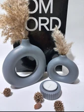 İKİLİ DONUT VAZO MUMLUK SET RANDOM thumbnail 3