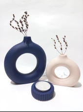 İKİLİ DONUT VAZO MUMLUK SET RANDOM thumbnail 2