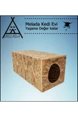 MELADA Kedi Evi Dış Ortam Uygun Ahşap Kedi Evi OSB 60x40x40 cm - 3