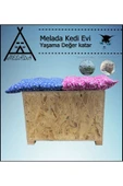 MELADA Kedi Evi Dış Ortam Uygun Ahşap Kedi Evi Double OSB Minderli 61x41x36 cm - 3