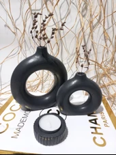 İKİLİ DONUT VAZO MUMLUK SET RANDOM thumbnail 4