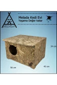 MELADA Kedi Evi Dış Ortam Uygun Ahşap Kedi Evi OSB 50x45x34 cm - 4