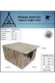 MELADA Kedi Evi Dış Ortam Uygun Ahşap Kedi Evi OSB 35x33x23 cm - 3