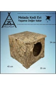 MELADA Kedi Evi Dış Ortam Uygun Ahşap Kedi Evi OSB 45x35x34 cm - 3