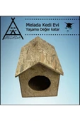MELADA Kedi Evi Dış Ortam Uygun Ahşap Kedi Evi OSB 40x35x30 cm - 3