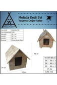 MELADA Kedi Evi Dış Ortam Uygun Ahşap Kedi Evi OSB 46x34x34 cm - 5