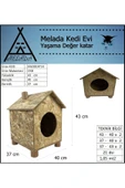 MELADA Kedi Evi Dış Ortam Uygun Ahşap Kedi Evi OSB 43x40x37 cm - 3
