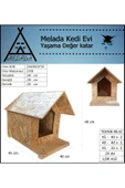 MELADA Kedi Evi Dış Ortam Uygun Ahşap Kedi Evi OSB 45x40x40 cm - 3