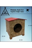 MELADA Kedi Evi Dış Ortam Uygun Ahşap Kedi Evi OSB 39x37x34 cm - 4