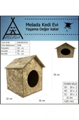 MELADA Kedi Evi Dış Ortam Uygun Ahşap Kedi Evi OSB 39x32x30 cm - 4