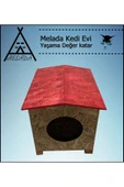 MELADA Kedi Evi Dış Ortam Uygun Ahşap Kedi Evi OSB 39x37x34 cm - 3